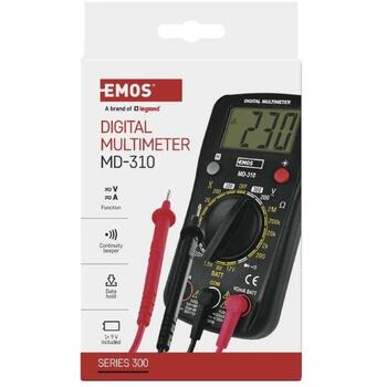 Emos Мультиметр MD-310 M3620N, 150 × 75 × 35 мм, 20 мА – 10 А, 200–300 В, 200 мВ – 300 В, 3,5 разряда, ручной, да, да, да (M3620N)