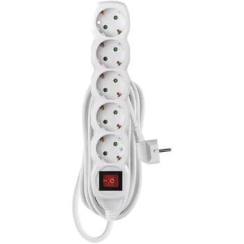 Emos Удлинитель P1525R, 5м, 5x2P+PE, 3680W, PVC, выключатель, защита от детей (P1525R)
