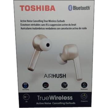 Toshiba полностью беспроводные наушники RZE-BT1050EW, белый, Bluetooth 5, 10 м, IPX4, ANC, 4 ч, зарядный кейс 450mAh (RZE-BT1050EW)