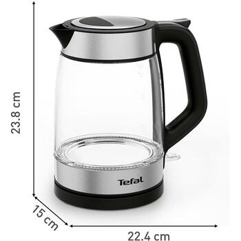 Tefal Чайник KI605830, 2200 W, 1.7 L, стекло, 360° поворотная база, черный (KI605830)