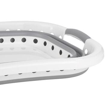 Beldray LA072979PGRYFEU7 Collapsible Hip Hugger Laundry Basket 37L, White/Grey (LA072979PGRYFEU7)