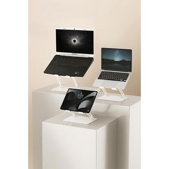 Media-Tech Подставка для ноутбука MT2661W, 10–17 дюймов, белая, углеродная сталь, алюминий, 1.2кг, регулируемая высота (MT2661W)