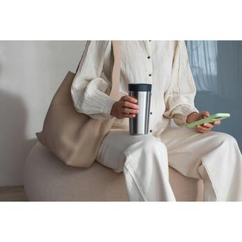 Brabantia Make & Take термокружка 228681, 0,36 л, нержавеющая сталь, тёмно-серый, 100% герметичная (228681)