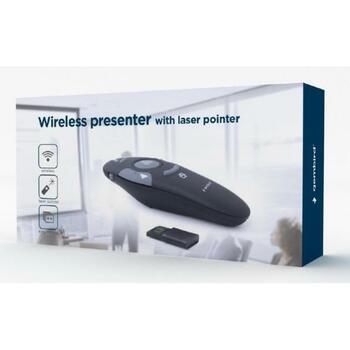 Gembird Презентер WP-L-11, USB, RF, 2.4 GHz, Черный, Дистанционное управление, Alkaline, AAA, 4 кнопки, 1 упаковка (WP-L-11)