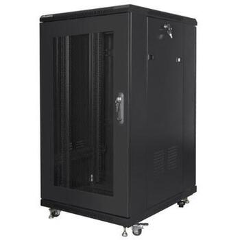 Lanberg стоячий шкаф 19 дюймов 22U 600x800, FF01-6822-23B, 1159x600x800mm, 800kg, 4 слота для вентиляторов, IP20 (FF01-6822-23B)