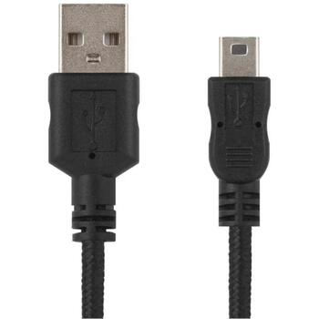 Emos Кабель для зарядки и передачи данных SM7009BL, 2м, черный, USB 2.0 A/Mini B, 2.5W, 0.5A, 480Mbit/s (SM7009BL)
