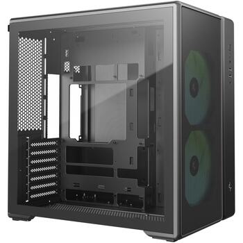 Deepcool datora korpuss CG590 MESH 2F R-CG590MESH-BKANA2-G, Mid Tower, melns, rūdīts stikls, 7 paplašināšanas sloti, 1+1x3.5