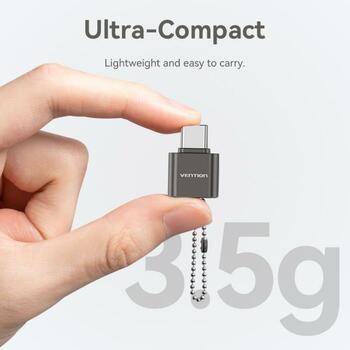 Vention karšu lasītājs CLMH0, USB 2.0 Type-C, 1 slots, 512GB, 480 Mbit/s, pelēks, bez draiveriem, saderīgs ar MacOS, Android, iOS (CLMH0)