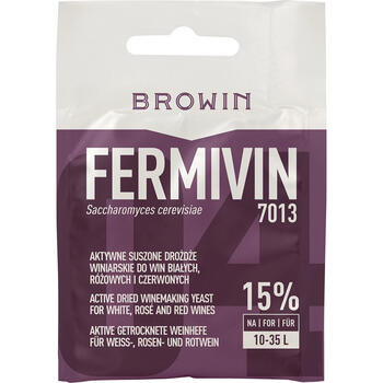 Browin Fermivin 7013 сухие винные дрожжи 7г, 35л, для белого, красного, розового вина, 400340 (400340)
