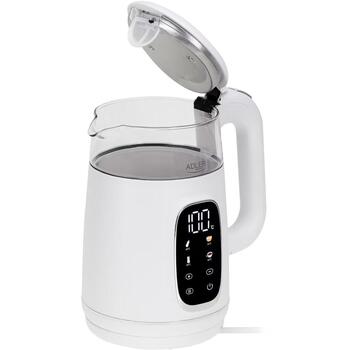 Adler электрический чайник AD 1305ws, 2200 W, 1.7 L, 40-100 °C, автоматическое отключение, LED дисплей, фильтр от накипи (AD 1305ws)