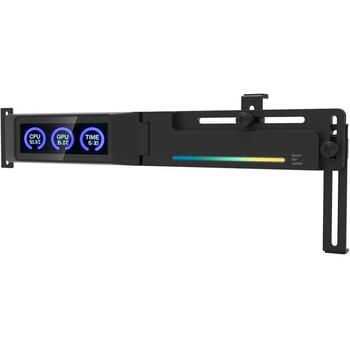 Zalman ZM-VS3 DS держатель GPU, черный, 284g, 288x105x15.5mm, ARGB, LCD, CPU/GPU temp. (ZM-VS3 DS BLACK)