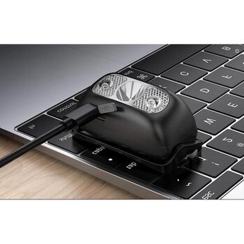 SUPERFIRE HL05-L pieres lukturis, 110 lm, IP44, 300 min, 50 g, USB, 5 režīmi, ABS (HL05-L)