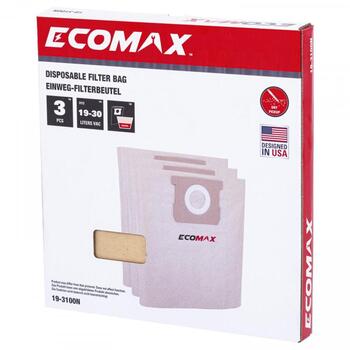 Ecomax мешки для пыли 19-3100N&EMX, 3 шт., EMX 20L, EMX 30L, бумажные, для пылесосов (19-3100N&EMX)