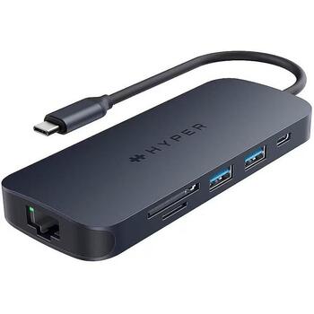 Hyper док-станция HyperDrive Next HD4004GL, 140W, 8 портов, USB-C 3.2 Gen 2, Thunderbolt 3, Thunderbolt 4, HDMI, RJ-45 (HD4004GL)