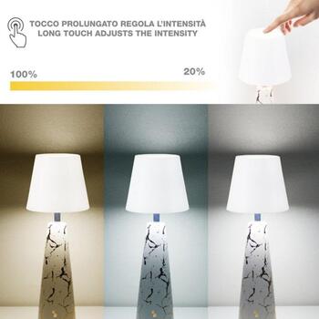 Beper Настольная лампа P207ILI500, 1.5W, Белый мрамор/Золото, Керамика/Металл, LED, 1 Лампа, Затемнение (P207ILI500)
