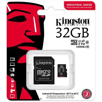 Kingston microSDHC UHS-I карта памяти SDCIT2/32GB, 32 ГБ, 100 МБ/с, A1, V30, U3, 30K P/E, ECC двигатель (SDCIT2/32GB)