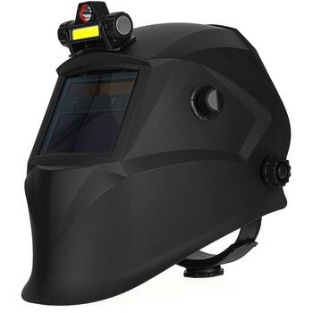 Geko metināšanas maska ar LED lukturīti G01881, skatīšanās laukums 92 × 42 mm, toņu diapazons DIN 4 / 9–13 (G01881)