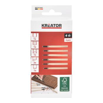 Kreator mini koka kaltu komplekts KRTH23601, 6 gab, 135 mm, 6 mm, koka rokturis (KRTH23601)