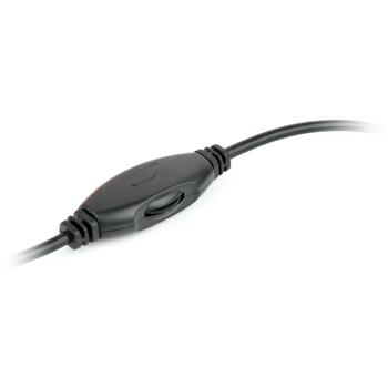 Gembird наушники MHS-002 20-20000 Гц, 32 Ω, 105 дБ, 3.5 мм, складной микрофон, закрытая акустика, черный/красный (MHS-002)