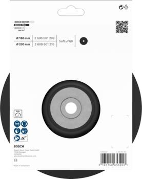 Gumijas slīpšķīvis D 180mm, 1 gab., Lielām leņķa slīpmašīnām ar fiksācijas uzgriezni PRO BACKING PAD, MĪKSTS, 2608601209 BOSCH (2608601209)