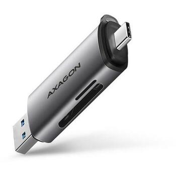 Axagon кардридер CRE-SAC, USB 3.2 Gen 1, 2 слота, 5000 Mbit/s, металлический корпус, поддерживает microSD, SD (CRE-SAC)