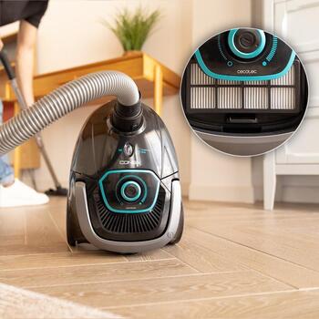 Cecotec пылесос Conga Powerbag 2500 Plus 8576, 850 W, 220-240 V, 2.5 L, черный, высокоэффективный фильтр, телескопическая труба (8576)