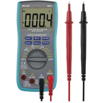 Emos Мультиметр MD-430 M0430, 35×90×190mm, 600µA–10A AC/DC, 600mV–750V AC, 600mV–1000V DC, 600Ω–60MΩ, 5 3/4 цифр (M0430)