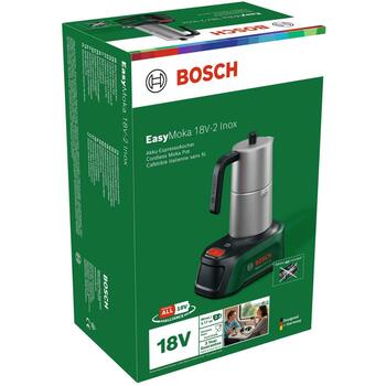 Bosch кофеварка EasyMoka 18V-2 Inox 06039E4100, 18 В, 90 мл, нержавеющая сталь, без аккумулятора и зарядного устройства (06039E4100)