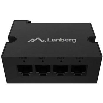 Lanberg Коммутатор PoE Удлинитель DIN-GE4-BT-90W, 4x1Gb, IEEE 802.3af/at/bt, Hi-PoE, металлические зажимы (DIN-GE4-BT-90W)