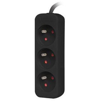 Lanberg удлинитель PS0-03E-0300-BK, 3м, 3xCEE 7/5, 1xCEE 7/7, 10A, черный (PS0-03E-0300-BK)