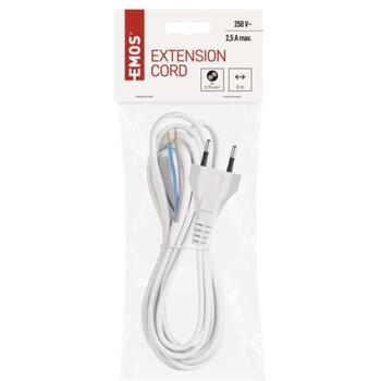Emos Кабель питания S15273, 3м, 2x0,75мм2, белый, PVC, H03VVH2-F, 1 шт, подвешенный (S15273)