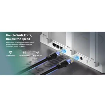 Ruijie RG-EW3000GX, двухдиапазонный Gigabit-роутер Wi-Fi 6, 3000Mbps, 2.4GHz 574Mbps, 5GHz 2402Mbps, 5x5dBi антенн, 2xWAN, 3xLAN (RG-EW3000GX)