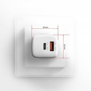 Axagon Зарядное устройство ACU-PQ20W 20W, Входное напряжение 100-240V, 2 USB порта, Быстрая зарядка, Защита от перегрузки (ACU-PQ20W)