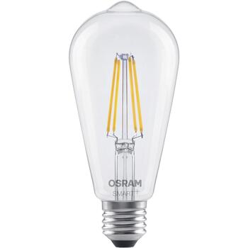 Osram светодиодная лампа SMART+ MATTER Classic Edison 60 827 E27, 6 Вт, E27, 806 лм, 2700 К, 220-240 В, Wi-Fi, Matter, диммируемая (4099854530043)
