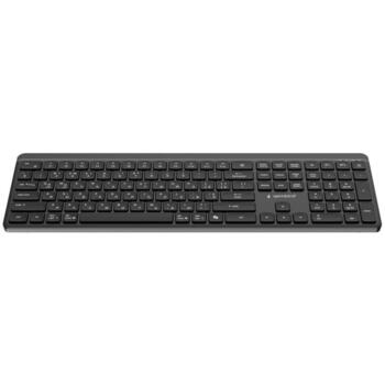 Gembird KB-WPS-03-CYRL bezvadu klaviatūra, 2.4G+BT, RU izkārtojums, 110 taustiņi, USB-C, melna (KB-WPS-03-CYRL)