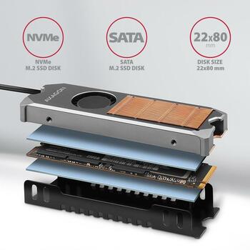 Axagon SSD охладитель M.2 CLR-M2FAN медный, 76 x 24 x 12 мм, 3 термопрокладки, крепежный материал (CLR-M2FAN)