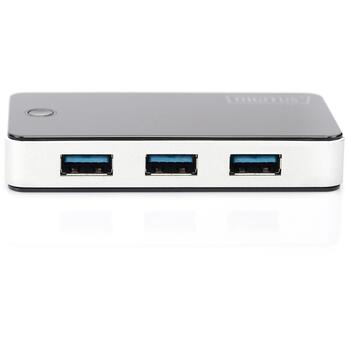 Digitus USB centrmezgls DA-70231, 4x USB-A, USB 3.0, galddatora formā, melns, USB 1.1, USB 2.0, USB 3.0 (DA-70231)