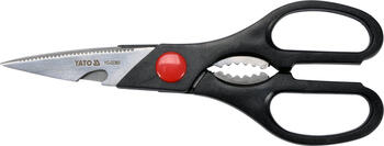 Katrā virtuvē nepieciešamās šķēres, YG-02365, YATO, nerūsējošā tērauda, 80 mm asmens, ergonomiskas rokturi, universālas funkcijas (YG-02365)