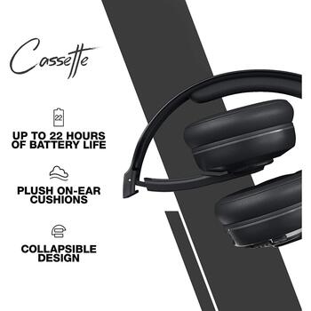 Skullcandy Наушники Cassette S5CSW-M448, 30Ω, 20-20000Hz, 22ч, Bluetooth 5.3, микрофон, складные, черные (S5CSW-M448)