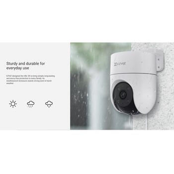 Ezviz H8C CS-H8C-3MP, 3MP 2K, 350°/80°, 30м, IP65, H.265, MicroSD до 512GB, 2.4GHz, DC 12V, белый (CS-H8C-3MP)