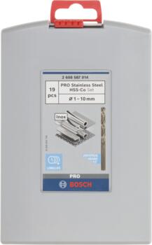 Urbjmašīnām/skrūvgriežiem PRO STAINLESS STEEL HSS-CO SPIRĀLVEIDA URBJU KOMPLEKTS, 2608587014 BOSCH (2608587014)