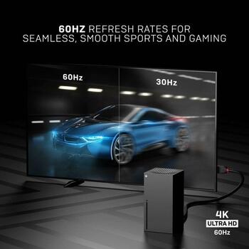 Lindy kabelis HDMI-HDMI 36470 0.5m, 4K 4096x2160@60Hz, 18Gbit/s, 30AWG, zelta kontakti, PVC, melns (36470)