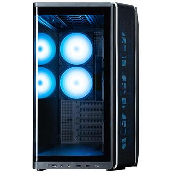 Zalman P60 BLACK, ATX Midi Tower korpuss, 5x120mm ARGB ventilatori, melns, 2xUSB 3.2, USB-C, 7 sloti (P60 BLACK)