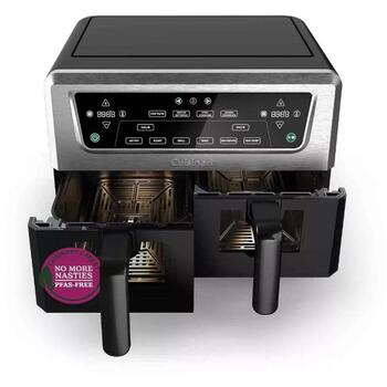 Cuisinart аэрофритюрница AFD10XSSE, 10.4л, 2400Вт, 2x5.2л, 6 режимов, без PFAS, Air Advantage™, можно мыть в посудомоечной машине (AFD10XSSE)