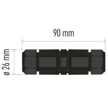 Emos Пластиковый кабельный соединитель ZS9020, 16A, 250V, 50/60Hz, IP68, черный, защита от мерцания, защита IK08 (ZS9020)