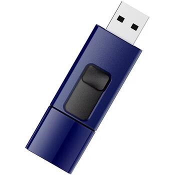 Silicon Power USB флеш-накопитель Blaze B05 SP016GBUF3B05V1D, 16 ГБ, USB 3.1 Gen 1, синий, матовый, LED индикатор, выдвижной (SP016GBUF3B05V1D)