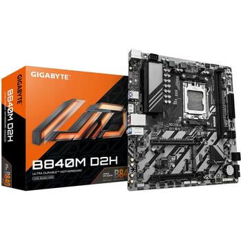 Gigabyte Mātesplate B840M D2H 1.2, AMD Ryzen 9000, 5+2+2 fāzes VRM, līdz 7600MHz DDR5, 2*M.2, 2.5GbE LAN (B840M D2H 1.2)