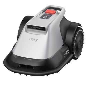 Eufy E15 робот газонокосилка без проводов до 800м² AI камерная навигация Wi-Fi приложение ширина среза 20.3см / высота 25–75мм Li-Ion 93Wh серый (T2880GA1)