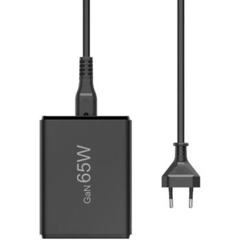 Hama 00201979 зарядное устройство, GaN, 65W, 2xUSB-C, 2xUSB-A, PD, QC 3.0, 1.5m, черный (00201979)