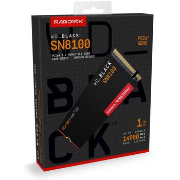 Sandisk SSD WD_BLACK SN8100 WDS100T1X0M, 1000GB, M.2, PCIe 5.0 x4, NVMe, 14900MB/s чтение, 11000MB/s запись, TLC 3D NAND, 2400TBW (WDS100T1X0M)